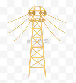 黄色高压电线塔