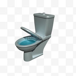 半截马桶垫图片_马桶银灰色卫生器具卫浴蓝色水