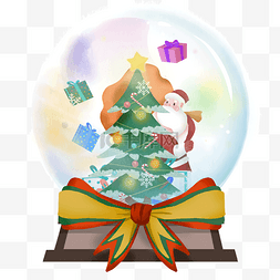 圣诞雪花水晶球图片_圣诞节水晶球