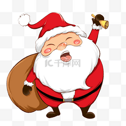 圣诞老人白胡子图片_手绘圣诞节卡通创意圣诞老人