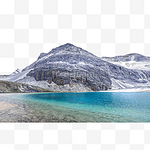 高原雪山蓝色水面