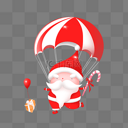 降落伞空降圣诞老人