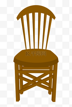 实木的图片_棕色的木质椅子插画