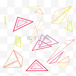 彩色线条漂浮图片_彩色线条三角形