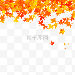 秋天落叶枫叶顶部装饰