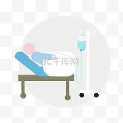 姜疗养生图片_人躺在疗养病床图标