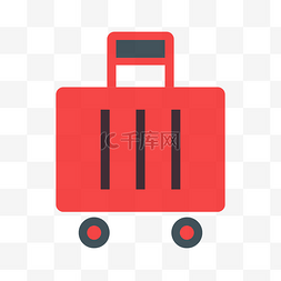 卡通红色的行李箱图标