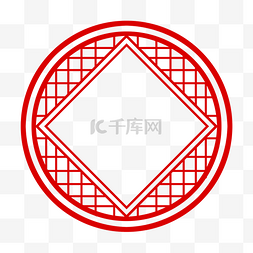 边框纹理红色圆形中国风边框