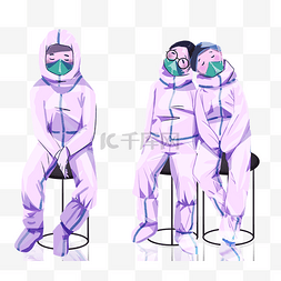 疫情抗疫战士医生护士口罩防护服