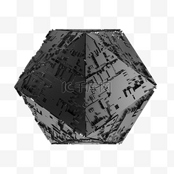 立体几何质感图片_科技感黑色质感立体宝石