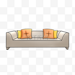 舒适的灰色沙发插画