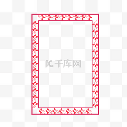 红色矩形图片_红色中国风花纹矩形边框