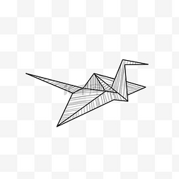 折纸飞机图片_手工线条画折纸千纸鹤