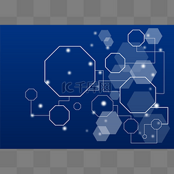 互联网商务背景图片_商务科技立体几何