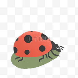 可爱昆虫插画图片_红色的瓢虫免抠图