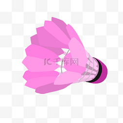 粉色漂亮的羽毛球插图