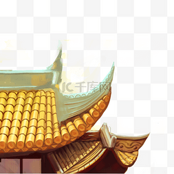 黄色复古中国风图片_中国风屋檐建筑复古