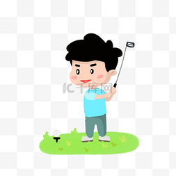 有氧运动卡通图片_打高尔夫的男人卡通
