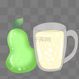 绿色梨子果汁插图