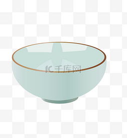 蓝色瓷碗 