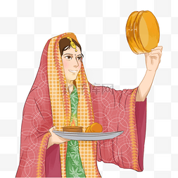 印度女人节节日庆祝karwa chauth karti