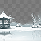 冬季湖面雪景