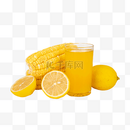 玉米汁饮品素材图片_黄色果蔬汁饮品
