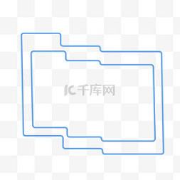 蓝色多边形多边形图片_蓝色不规则多边形简约线条边框