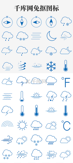 创意图标图标图片_天气图标装饰插画