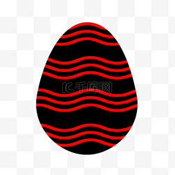 复活节彩蛋图片_红色条纹复活节彩蛋