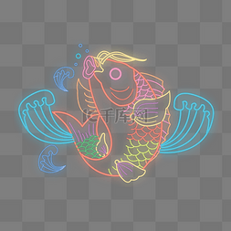 鲤鱼腾跃霓虹灯
