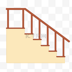 阶梯插画图片_卡通木质楼梯插画