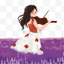 拉小提琴的小美女