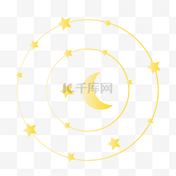 圆圈星星图片_七夕节圆圈渐变月亮星星