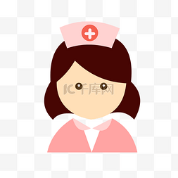 粉色手绘卡通人物可爱护士
