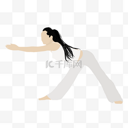 健身瑜伽剪影图片_女性健身瑜伽人物剪影