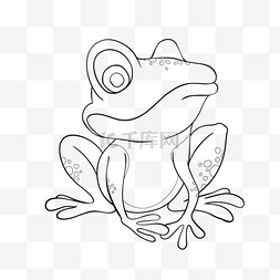 手绘儿童画线图片_frog clipart black and white 青蛙线稿可