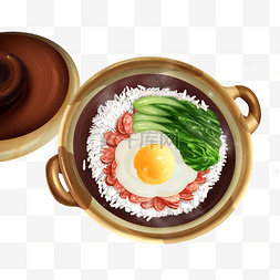 米饭拌饭料图片_煲仔饭窝蛋