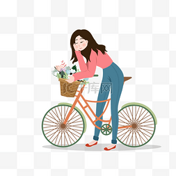 支持人美女图片_一个美女骑自行车
