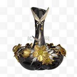 华丽陶瓷鎏金花瓶