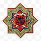 中式古典八角福喜寿团花纹饰