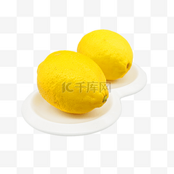 两盘图片_两个黄色柠檬