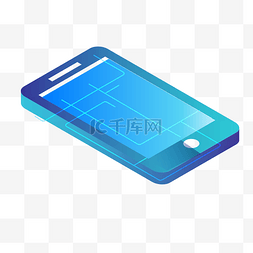 蓝色圆角创意手机科技元素
