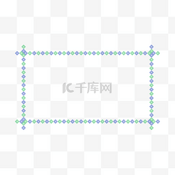 中式卡通海报图片_蓝绿色中式花纹边框
