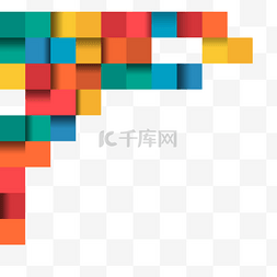 彩色排列图片_科技创意立体感彩色方块背景