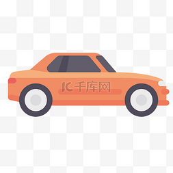 橙色小轿车交通工具
