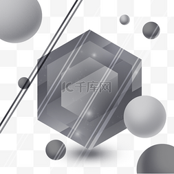 灰色渐变线条图片_抽象几何元素