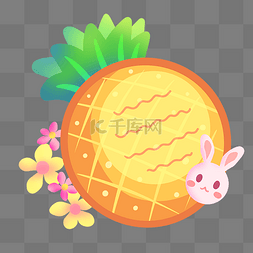 小菠萝菠萝图片_可爱的兔子便签插画