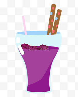 果汁紫色图片_美味紫色果汁插画