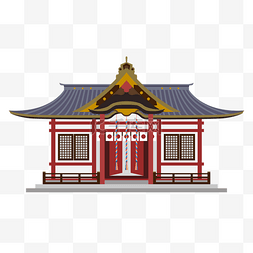 手绘日本建筑图片_日本传统风格寺庙房屋